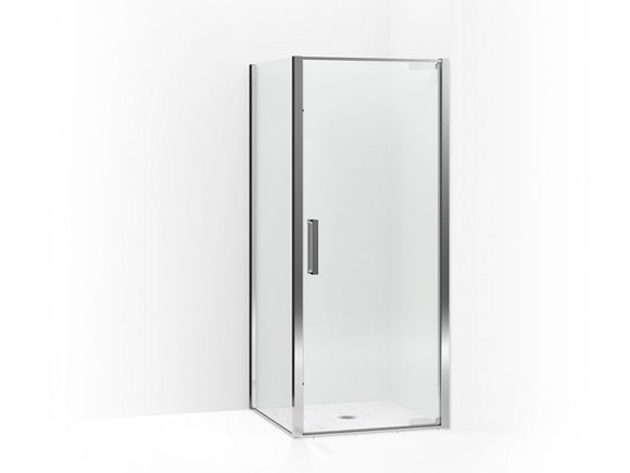 KOHLER K-706070-L Torsion Pivot shower door with return panel, 77