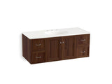 KOHLER K-99522-SD-1WE Damask 48" wall-hung bathroom vanity cabinet with 2 doors and 4 drawers, split top drawer