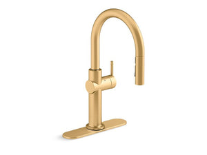 KOHLER K-22974-WB Crue Touchless pull-down kitchen sink faucet with KOHLER Konnect and three-function sprayhead
