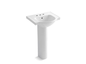 KOHLER 5265-4 Veer 21" pedestal bathroom sink with 4" centerset faucet holes