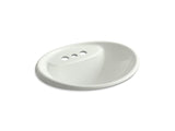 KOHLER K-2839-4-47 Tides Drop-in bathroom sink with 4" centerset faucet holes