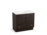 KOHLER K-99506-TK-1WC Jacquard 36" bathroom vanity cabinet with toe kick, 2 doors and 1 drawer