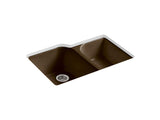 KOHLER K-5931-4U-KA Executive Chef 33" x 22" x 10-5/8" Undermount large/medium, high/low double-bowl kitchen sink with 4 oversize faucet holes
