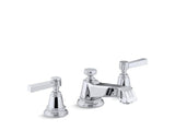 KOHLER 13132-4B-CP Pinstripe Widespread Bathroom Sink Faucet With Lever Handles in Polished Chrome