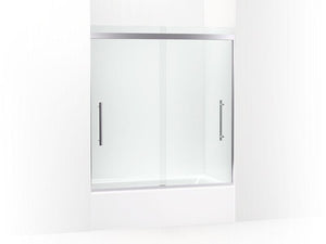 KOHLER 706535-8L-ABZ Prim Frameless Sliding Bath Door in Crystal Clear glass with Anodized Dark Bronze frame