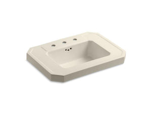 KOHLER K-2323-8-47 Kathryn Bathroom sink basin with 8" widespread faucet holes