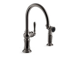 KOHLER K-99262 Artifacts Single-handle kitchen sink faucet with two-function sprayhead
