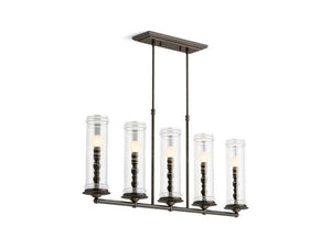 KOHLER 23346-CH05-SNL Damask Five-Light Linear in Polished Nickel