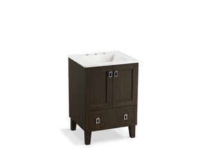 KOHLER K-99527-LG-1WC Poplin 24" bathroom vanity cabinet with legs, 2 doors and 1 drawer