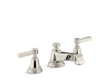 KOHLER 13132-4B-SN Pinstripe Widespread Bathroom Sink Faucet With Lever Handles in Vibrant Polished Nickel