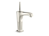 KOHLER 16231-4-SN Margaux Tall Single-Hole Bathroom Sink Faucet With 6-3/8" Spout And Lever Handle in Vibrant Polished Nickel