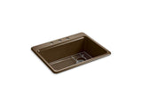 KOHLER K-8668-3A1-KA Riverby 27" x 22" x 9-5/8" top-mount single-bowl kitchen sink with bottom sink rack and 3 faucet holes
