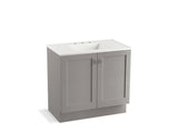 KOHLER K-99531-TK-1WT Poplin 36" bathroom vanity cabinet with toe kick and 2 doors