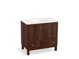 KOHLER K-99506-LG-1WE Jacquard 36" bathroom vanity cabinet with furniture legs, 2 doors and 1 drawer