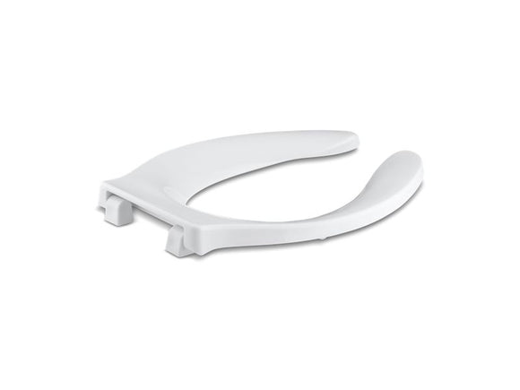 KOHLER K-4731-SA Stronghold Commercial elongated toilet seat with integrated handle, self-sustaining check hinge and antimicrobial agent