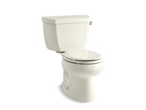 KOHLER K-3577-RA Wellworth Classic Two-piece round-front 1.28 gpf toilet with right-hand trip lever