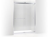 KOHLER K-706168-L-SHP Levity sliding shower door, 82" H x 56-5/8 - 59-5/8" W, with 5/16" thick Crystal Clear glass and towel bars