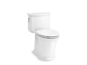 KOHLER K-22695 Harken One-piece compact elongated toilet with skirted trapway, 1.28 gpf