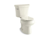 KOHLER 3997-T-96 Wellworth Two-Piece Round-Front 1.28 Gpf Toilet With Tank Cover Locks in Biscuit