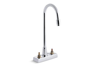 KOHLER 7305-K-CP Triton Centerset Commercial Bathroom Sink Faucet With Gooseneck Spout And Aerator, Requires Handles, Drain Not Included in Polished Chrome