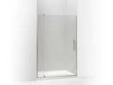 KOHLER 707546-D3-BNK Revel Pivot Shower Door, 74"H X 39-1/8 - 44"W, With 5/16" Thick Frosted Glass in Anodized Brushed Nickel