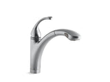 KOHLER 10433-G Forté Single-Hole Or 3-Hole Kitchen Sink Faucet With 10-1/8" Pull-Out Spray Spout in Brushed Chrome