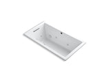 KOHLER K-1168-H2-0 Underscore Rectangle 60" x 32" drop-in whirlpool with heater without jet trim
