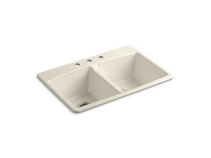 KOHLER K-5846-3-47 Brookfield 33" x 22" x 9-5/8" top-mount double-equal kitchen sink
