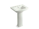 KOHLER 2359-8 Archer Pedestal bathroom sink with 8" widespread faucet holes