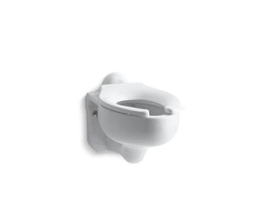 KOHLER K-4460-C Sifton Water-Guard Wall-mount 3.5 gpf flushometer valve elongated blow-out toilet bowl with rear inlet, requires seat