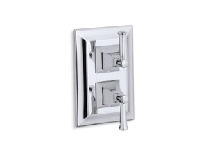 KOHLER T10422-4S-CP Memoirs Stately Valve Trim With Lever Handles For Stacked Valve, Requires Valve in Polished Chrome