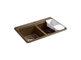 KOHLER K-8679-1A2-KA Riverby 33" x 22" x 9-5/8" top-mount double-equal kitchen sink with accessories and single faucet hole