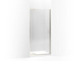 KOHLER 702011-L-BN Purist Pivot Shower Door, 72" H X 33 - 36" W, With 1/4" Thick Crystal Clear Glass in Vibrant Brushed Nickel
