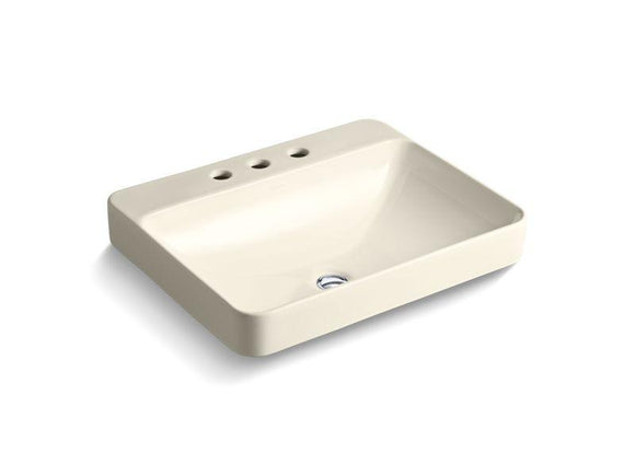 KOHLER K-2660-8-47 Vox Rectangle vessel bathroom sink with widespread faucet holes