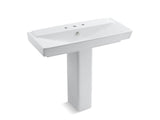KOHLER 5149-8-0 Rêve 39" Pedestal Bathroom Sink With 8" Widespread Faucet Holes in White