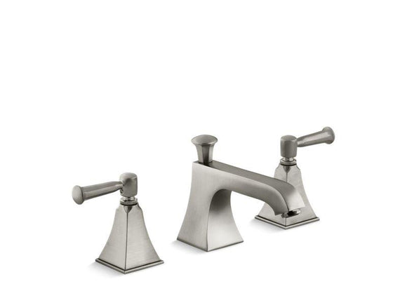 KOHLER 454-4S-BN Memoirs Stately Widespread Bathroom Sink Faucet With Lever Handles in Vibrant Brushed Nickel