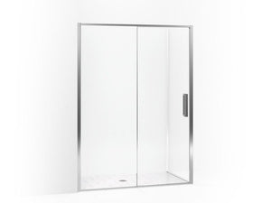 KOHLER K-706091-L Torsion Frameless sliding shower door with return panel, 77" H x 57-1/2 - 59-1/16" W, with 5/16" thick Crystal Clear glass
