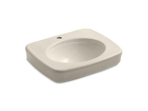 KOHLER K-2340-1-47 Bancroft pedestal bathroom sink basin with single faucet hole