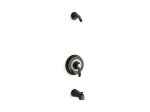 KOHLER TLS12007-4S-2BZ Fairfax Rite-Temp(R) Bath And Shower Trim Set With Lever Handle And Slip-Fit Spout, Less Showerhead in Oil Rubbed Bronze