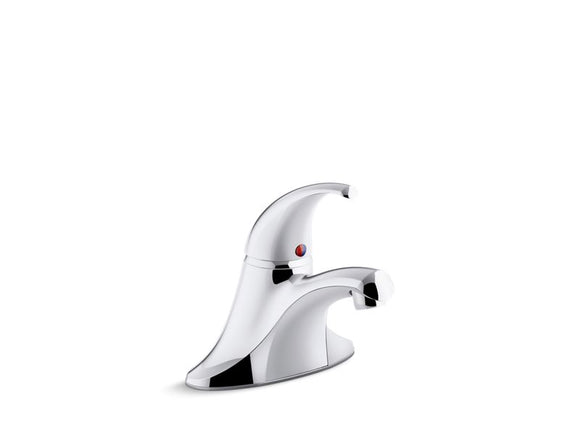 KOHLER K-15182-4DRA Coralais Single-handle centerset bathroom sink faucet with plastic pop-up drain and lift rod