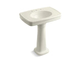 KOHLER K-2347-8 Bancroft 30" pedestal bathroom sink with 8" widespread faucet holes