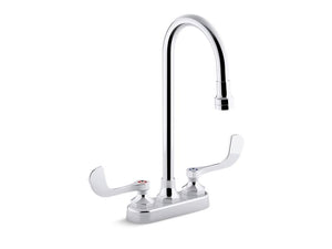 KOHLER K-400T70-5AKL Triton Bowe 1.0 gpm centerset bathroom sink faucet with laminar flow, gooseneck spout and wristblade handles, drain not included