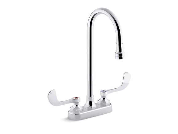KOHLER K-400T70-5AKL Triton Bowe 1.0 gpm centerset bathroom sink faucet with laminar flow, gooseneck spout and wristblade handles, drain not included