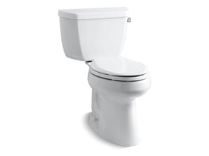 KOHLER 3713-RA-0 Highline Classic Comfort Height Two-Piece Elongated 1.28 Gpf Chair Height Toilet With Right-Hand Trip Lever And 10" Rough-In in White