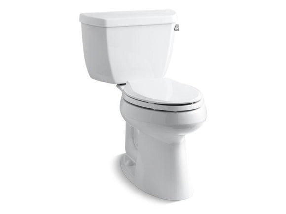 KOHLER 3713-RA-0 Highline Classic Comfort Height Two-Piece Elongated 1.28 Gpf Chair Height Toilet With Right-Hand Trip Lever And 10