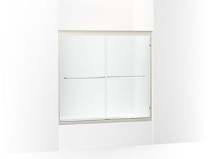 KOHLER K-702204-6L Fluence 54-5/8 - 59-5/8" W x 55-1/2" H sliding bath door with 1/4" thick Crystal Clear glass