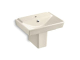KOHLER 5150-1-47 Rêve 23" Semi-Pedestal Bathroom Sink With Single Faucet Hole And Shroud in Almond