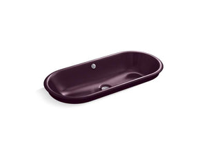KOHLER 20213-PL-PLM Iron Plains Capsule Drop-In/Undermount Vessel Bathroom Sink With Black Plum Painted Underside in Black Plum