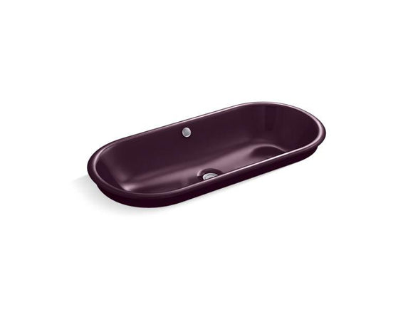KOHLER 20213-PL-PLM Iron Plains Capsule Drop-In/Undermount Vessel Bathroom Sink With Black Plum Painted Underside in Black Plum