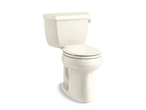 KOHLER 5296-RA-0 Highline Classic Comfort Height Two-Piece Round-Front 1.28 Gpf Chair Height Toilet With Right-Hand Trip Lever in White